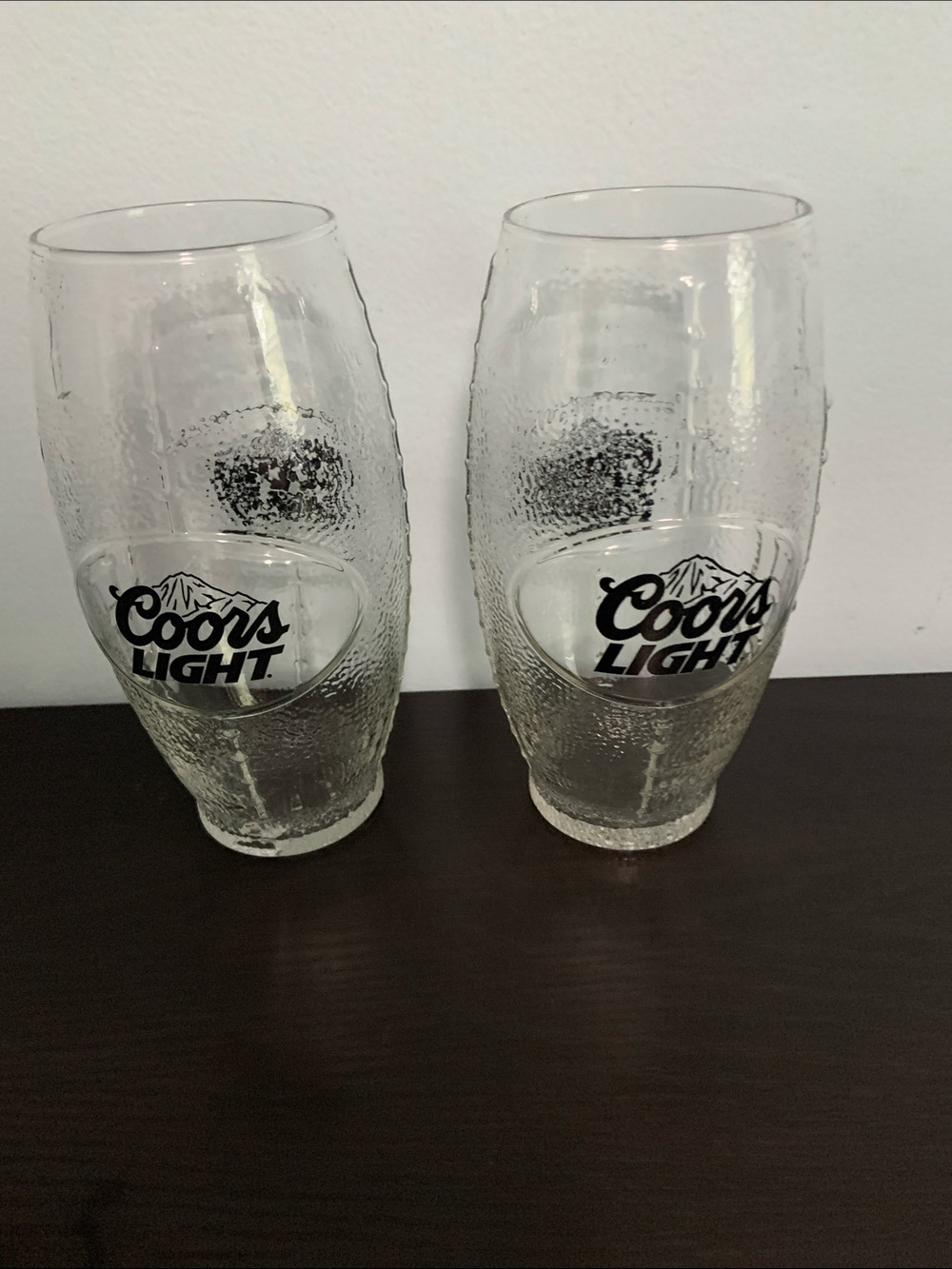Coors Light Clear Football Glasses Group of 2